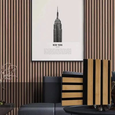 Panneau acoustique texturé en bois en fibre de polyester personnalisé avec design moderne